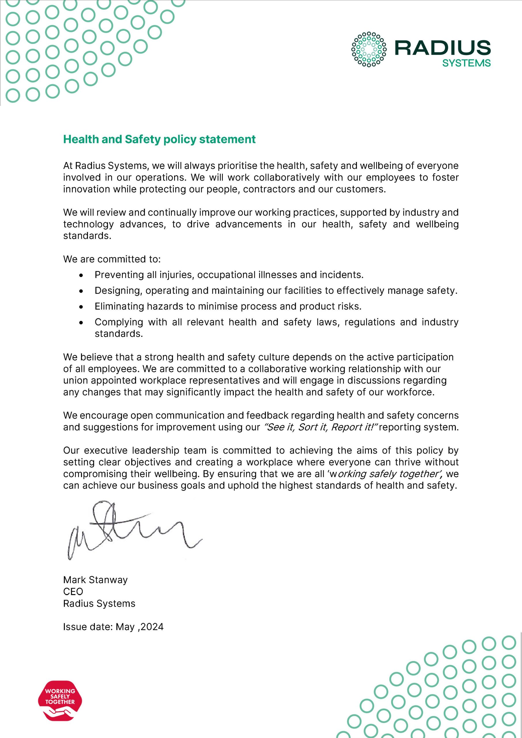 H&S Policy, May 2024 She Policy